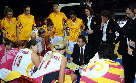  EuroLeague Women time-out for Galatasaray © FIBA Europe 