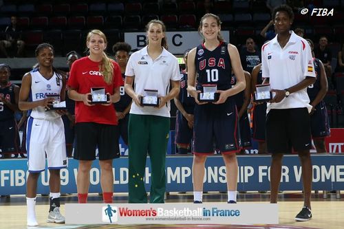 Olivia Epoupa, Jamie Weisne, Stephanie Talbot, Breanna Stewart and Astou Ndour