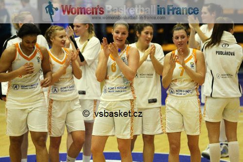 Marshae Dotson, Karolína Elhotová ,Lenka Bartáková  and VS Prague players